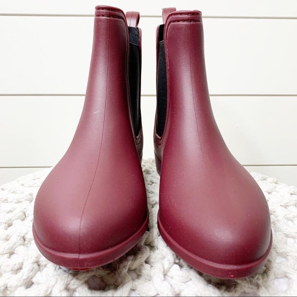 Report Slicker Chelsea Rain Boots Burgundy Size 6M - Picture 4 of 6